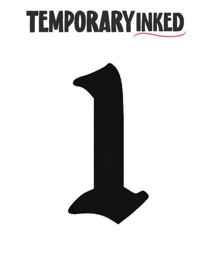 1 Number Temporary Tattoo by TemporaryInked.com | Create Your Own Number Tattoo