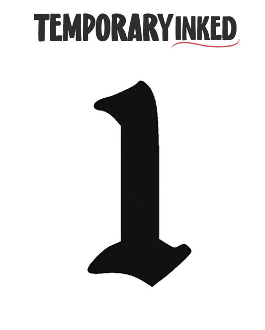 1 Number Temporary Tattoo by TemporaryInked.com | Create Your Own Number Tattoo
