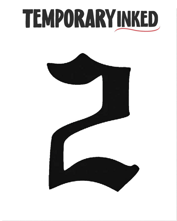 2 Number Temporary Tattoo by TemporaryInked.com | Create Your Own Number Tattoo
