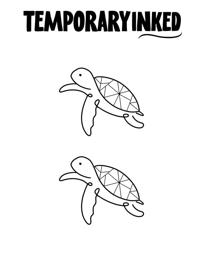 2x Minimalist Turtle Tattoo