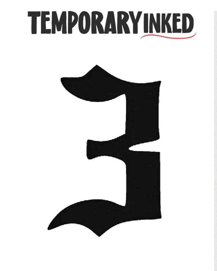 3 Number Temporary Tattoo by TemporaryInked.com | Create Your Own Number Tattoo