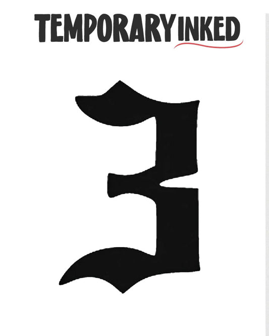 3 Number Temporary Tattoo by TemporaryInked.com | Create Your Own Number Tattoo