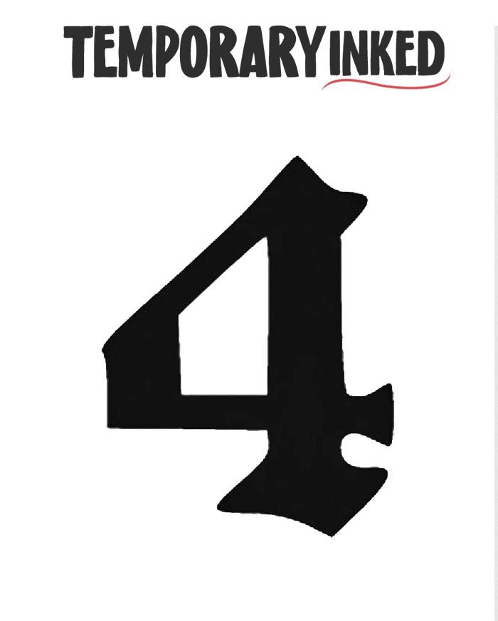 4 Number Temporary Tattoo by TemporaryInked.com | Create Your Own Number Tattoo