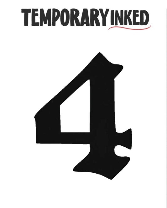 4 Number Temporary Tattoo by TemporaryInked.com | Create Your Own Number Tattoo