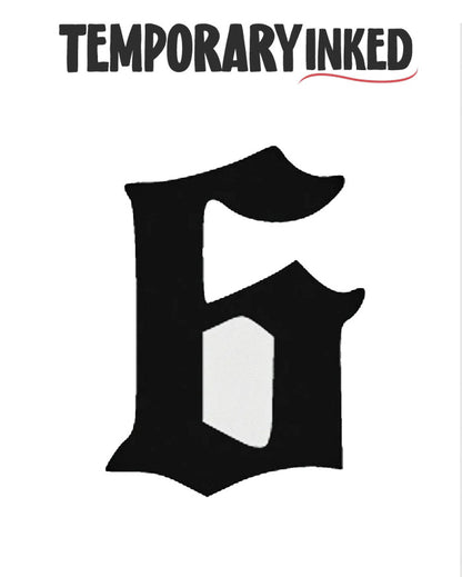 6 Number Temporary Tattoo by TemporaryInked.com | Create Your Own Number Tattoo