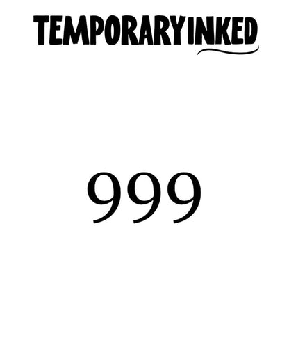 999 Number Tattoo