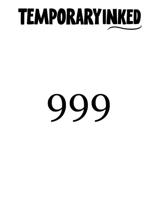 999 Number Tattoo