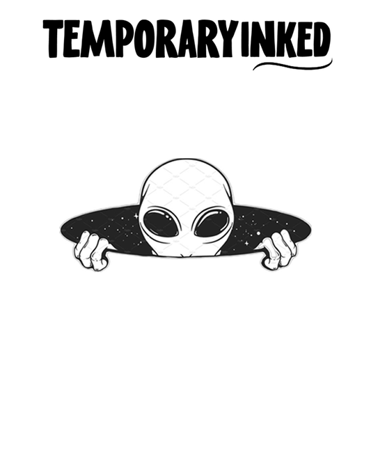 Alien Climbing Out Space Tattoo
