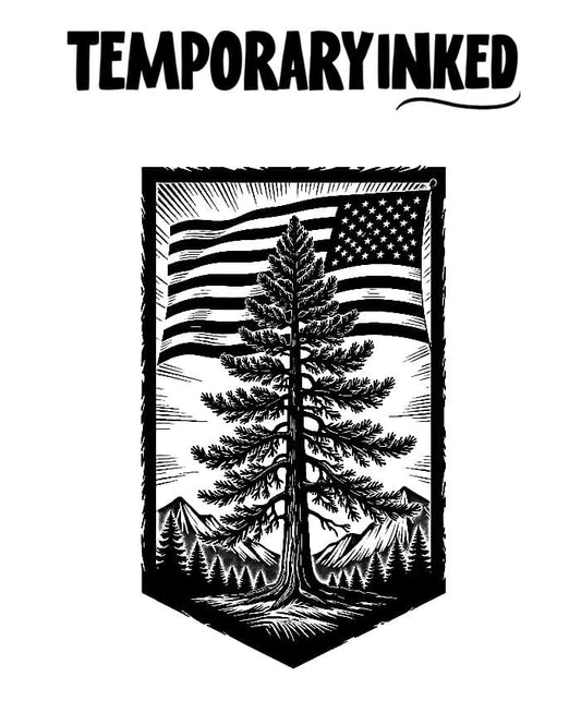 American Tree Frame Tattoo