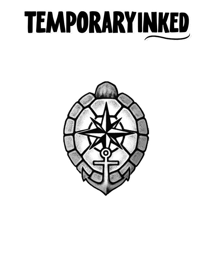 Anchor Compass Shell Tattoo