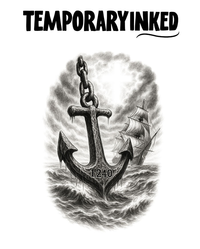 Anchor Ship Cross Tattoo