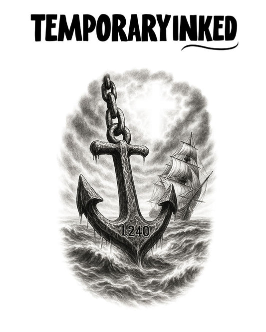 Anchor Ship Cross Tattoo