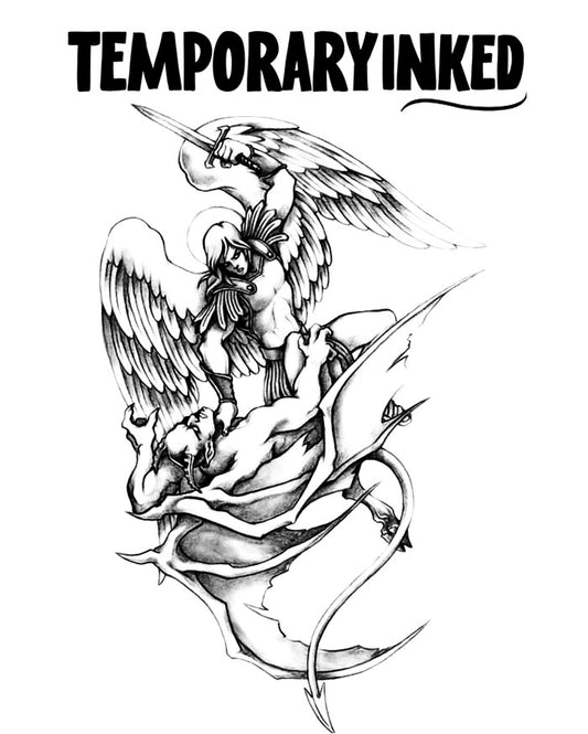 Angel vs Demon XL Tattoo