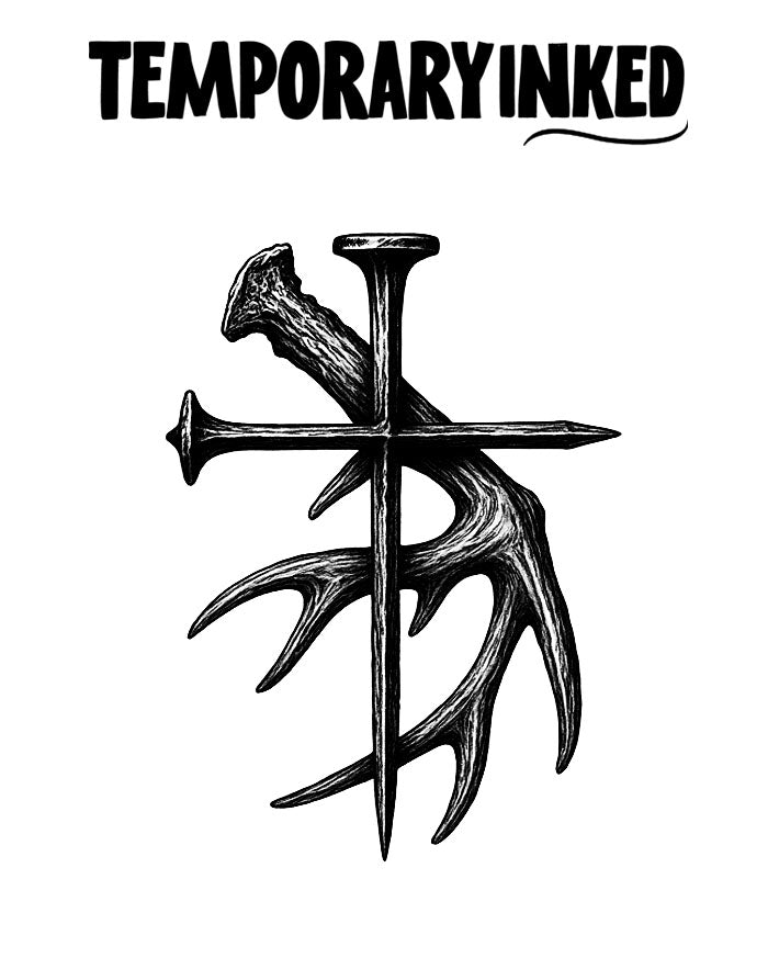 Antlered Crucifix Tattoo