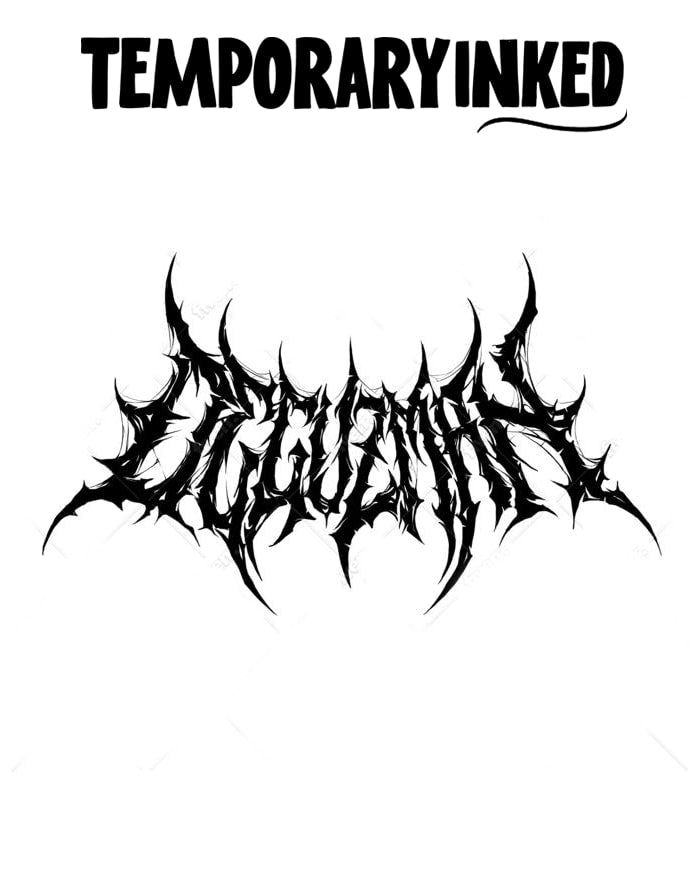 Barbed Script Text XL Tattoo