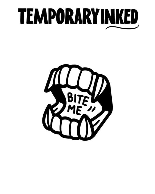 Bite Me Sharp Teeth Tattoo