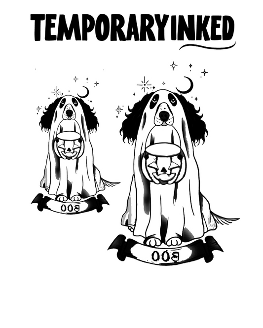 Boo Halloween Dog Tattoo