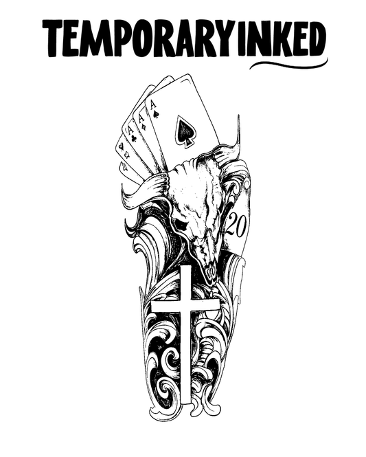 Bull Skull and Aces Tattoo
