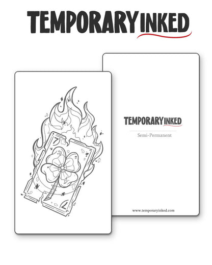 Burning Card Of Luck Tattoo