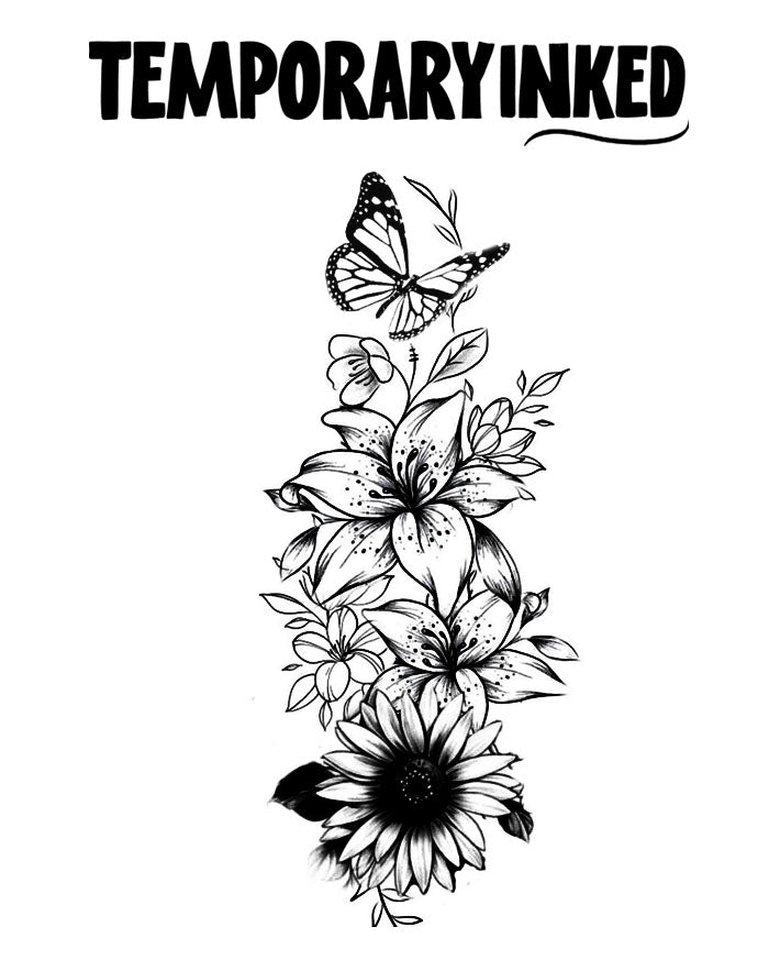 Butterfly Blooms XL Tattoo