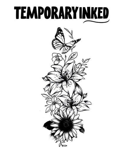 Butterfly Blooms XL Tattoo