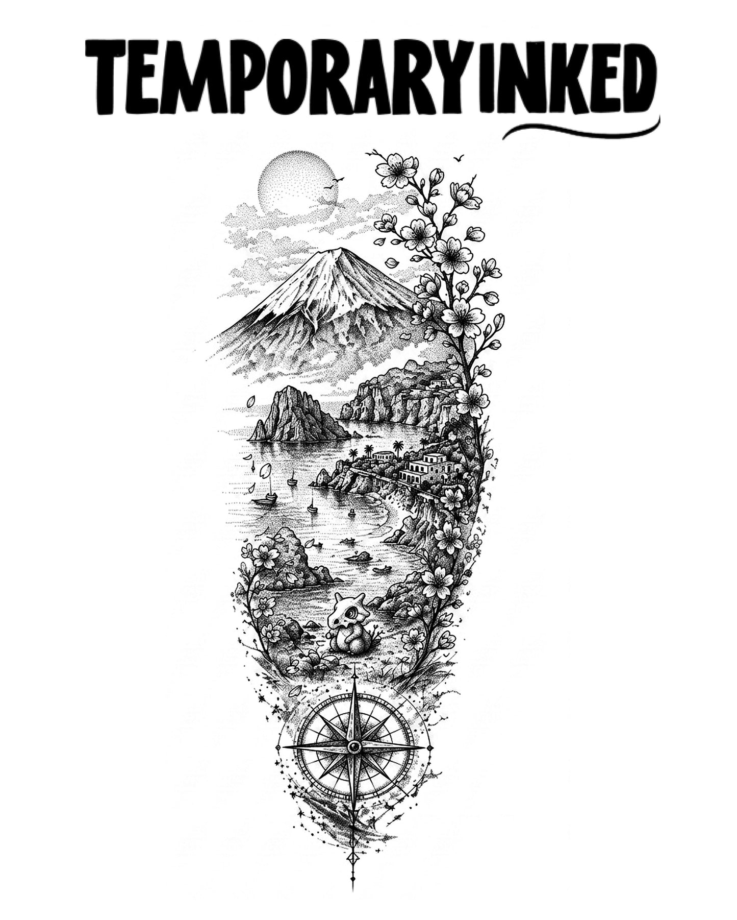 Cherry Blossom Mountain Tattoo