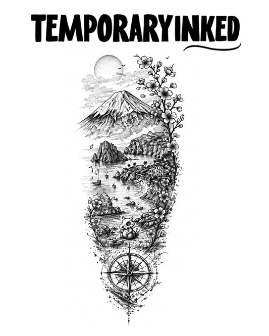 Cherry Blossom Mountain Tattoo