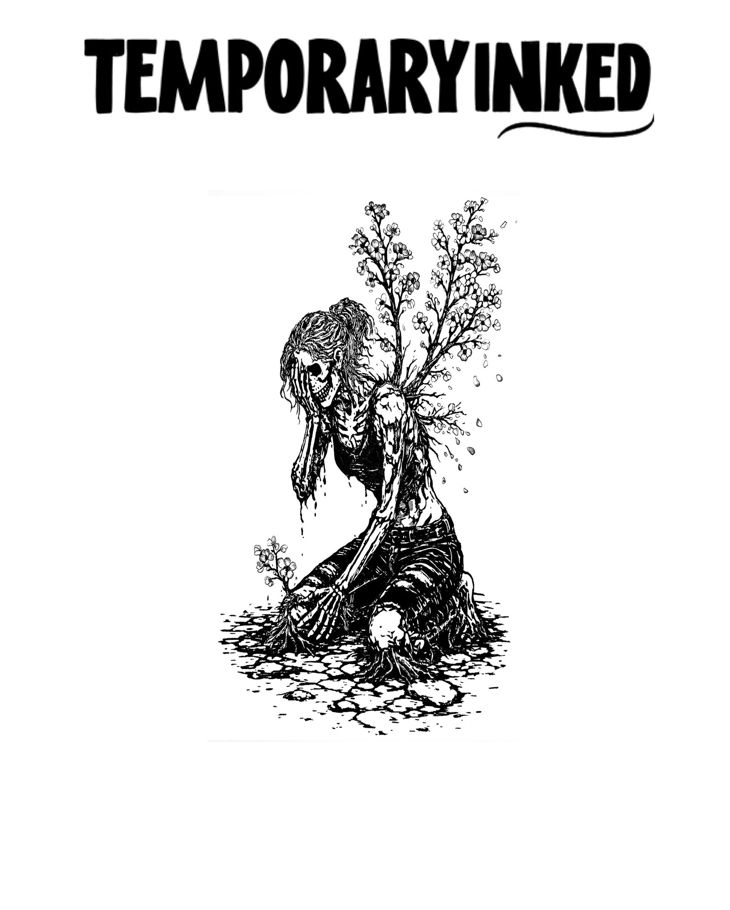 Cherry Blossom Skeleton Tattoo