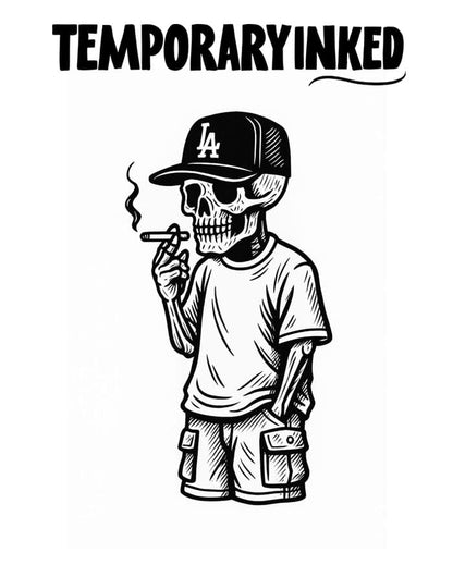 Chillin Skull Boy Tattoo