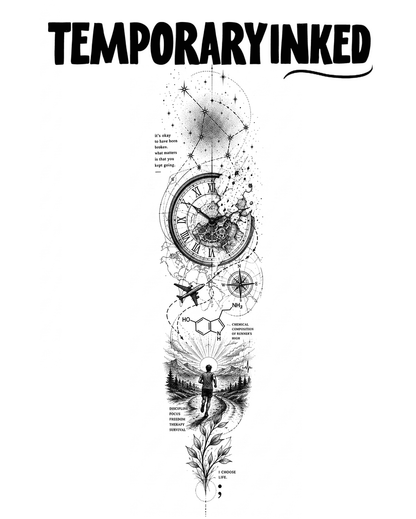 Clock and Runner Tattoo