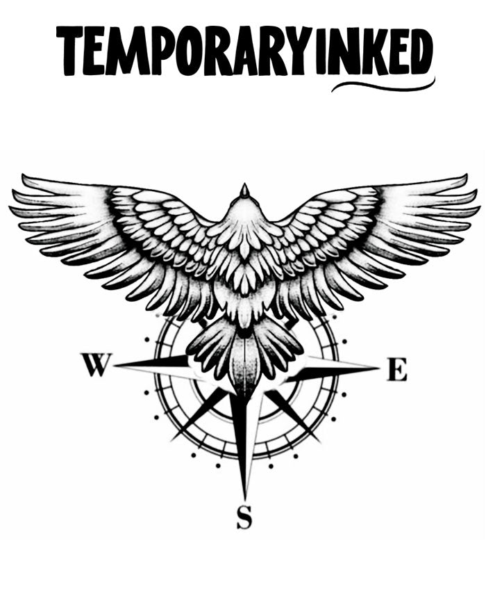 Compass Flight Large Tattoo