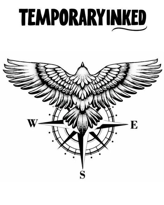 Compass Flight Large Tattoo
