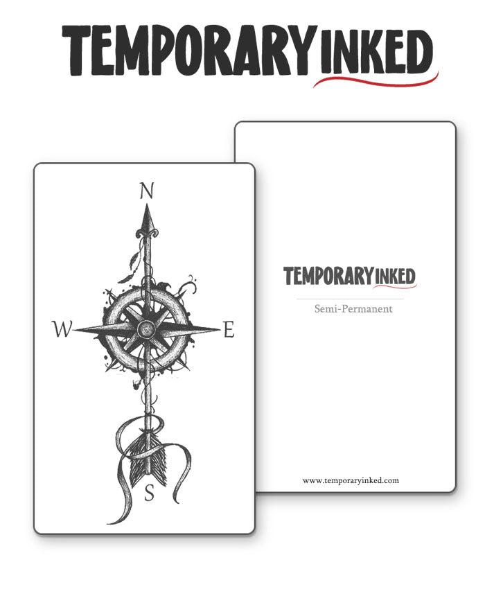Compass Arrow Medium Tattoo