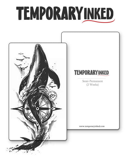 Compass Whale Tattoo