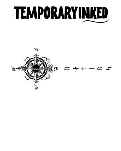 Compass and Symbols Tattoo