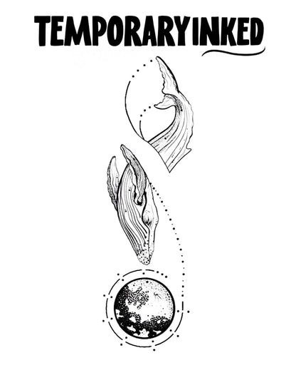 Cosmic Planet Whale Drift Tattoo
