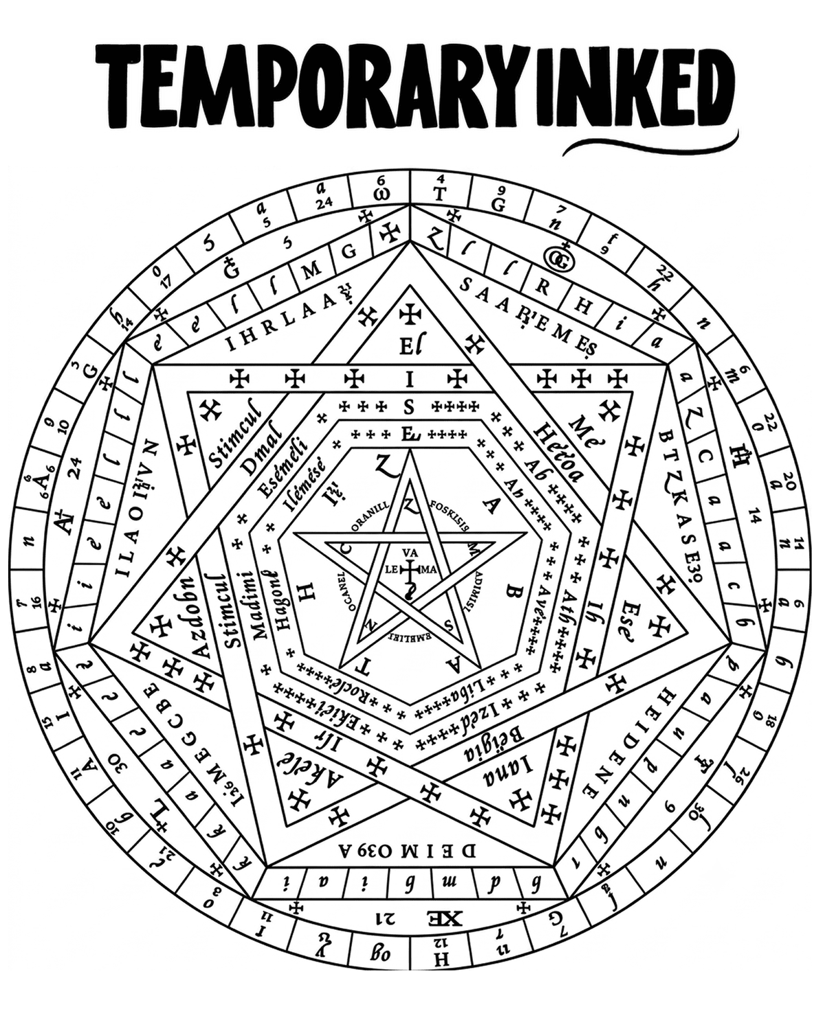Crest and Pentagram Tattoo