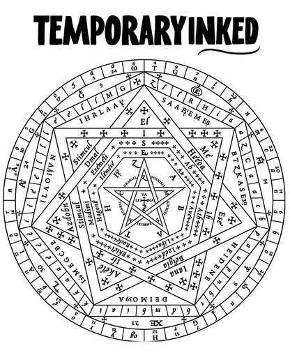 Crest and Pentagram Tattoo