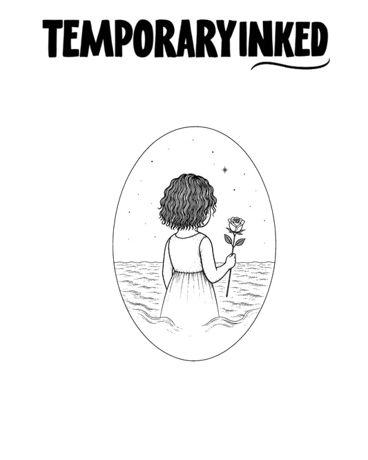 Curly Ocean Girl Tattoo