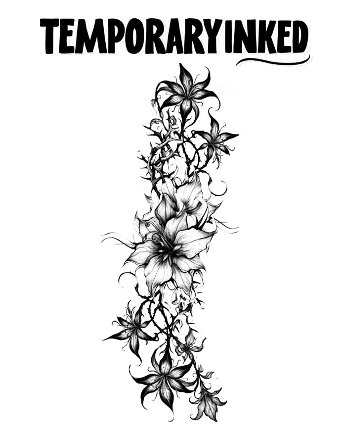 Dark Lily Vines Tattoo