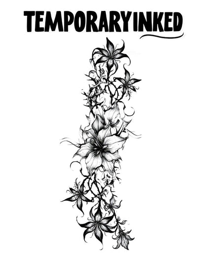 Dark Lily Vines Tattoo