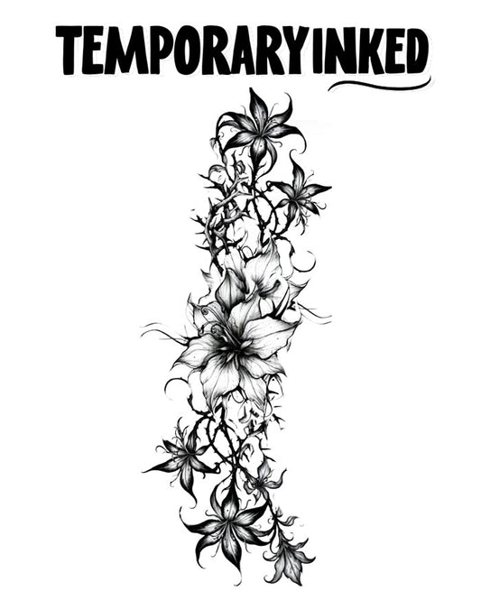 Dark Lily Vines Tattoo
