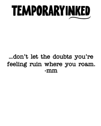 Doubts vs Freedom Quote Tattoo