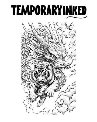 Dragon Shrouded Tiger Tattoo