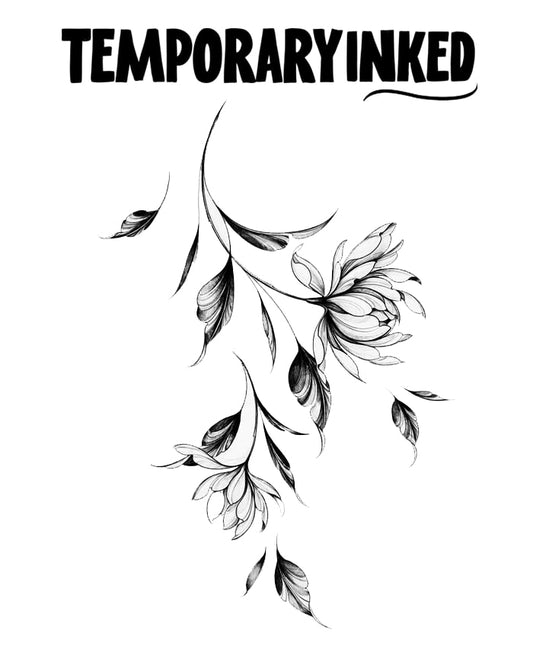 Ink Wash Flowers Tattoo