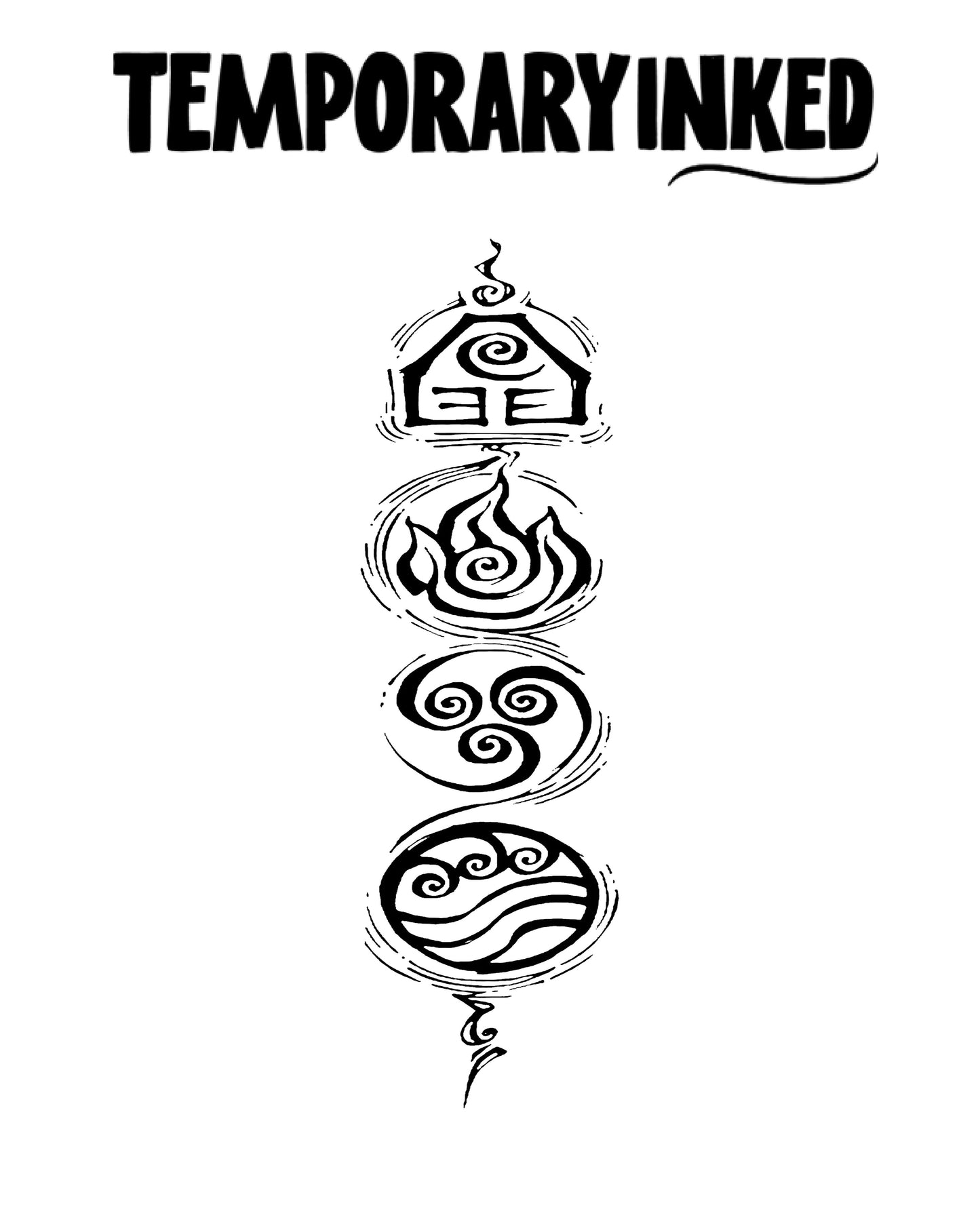 Elemental Spine Tattoo