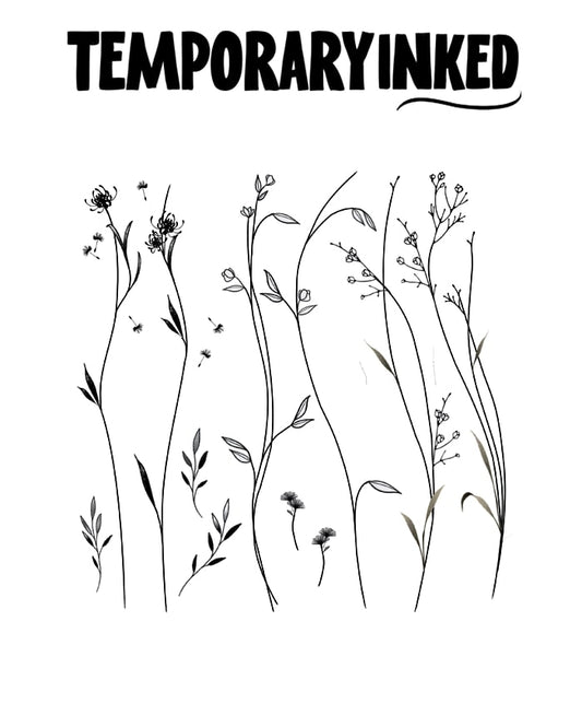 Fine Line Floral Pack Tattoo