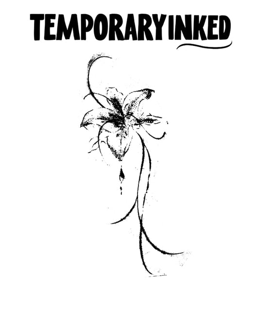 Fine Line Lily Flower Tattoo