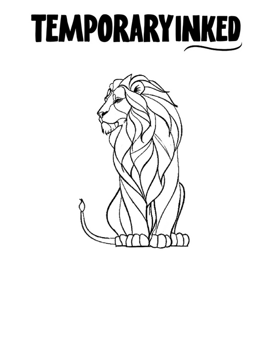 Fine Line Lion Tattoo