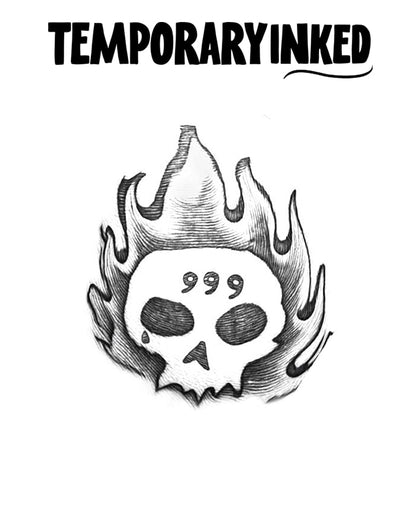 Fire Skull 999 Tattoo